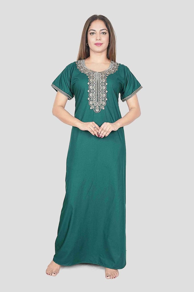 New Women Premium Bizzy Lizzy Nighty with Elegant Embroidery – Soft &amp; Comfortable Sleepwear 
