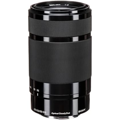 Sony E Mount E 55 210mm F4.5 6.3 OSS APS-C Lens (SEL55210) | Telephoto Zoom | Nature & Sports Photography, Black