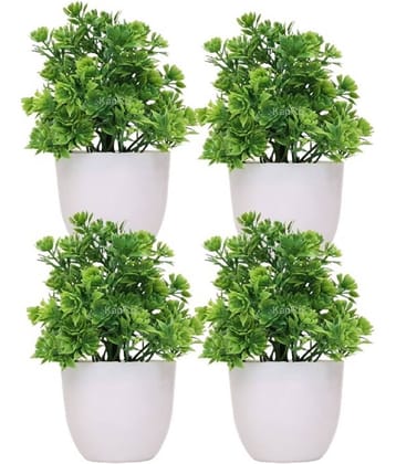 KanRaj - Green Wild Artificial Flowers With Pot ( Pack of 4 )