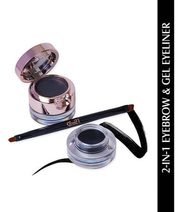 Glam21 2-in-1 Eyebrow & Gel Eyeliner With Long Lasting Intense Black Color & Quick Drying Formula 4gm