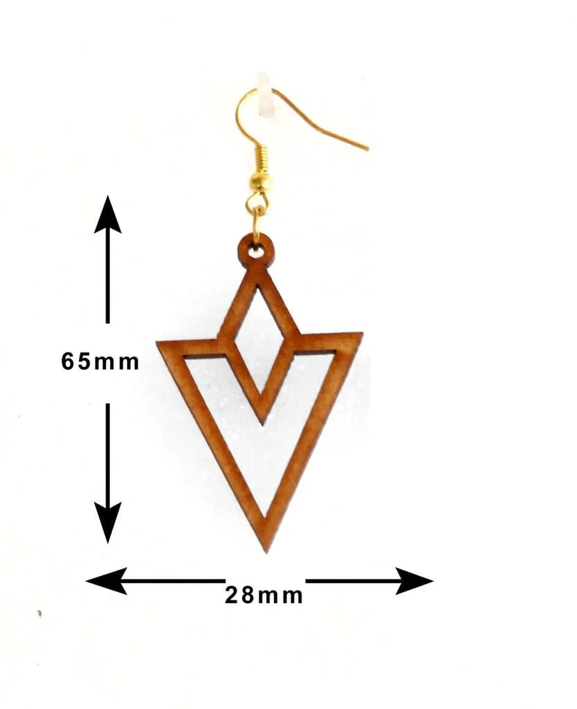 Geometric Wooden Earrings - Lightweight and Stylish