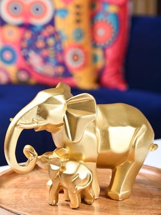 Radiant Elephant Decor Object Showpiece- Golden Gleam