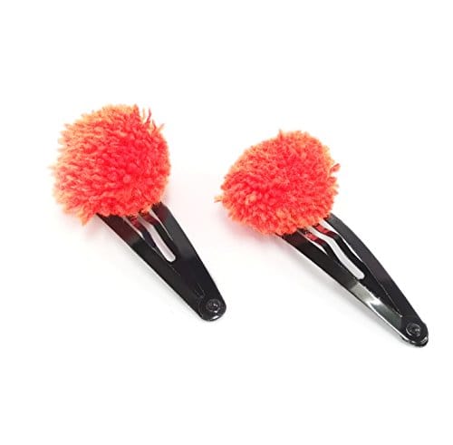 Orange Pom Pom Tic Tac Clips-TT0117GC32OR