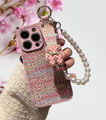 Cute Hand Strap Pearl Lanyard Cover-iPhone 13/14