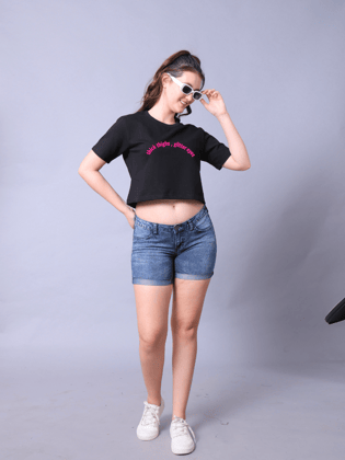 Glitter Eyes Women Crop Top