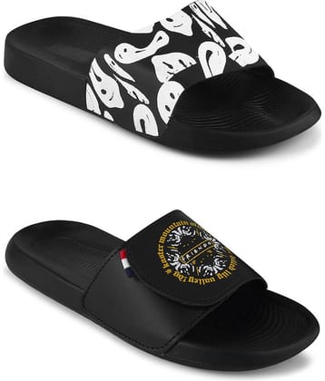 PERY PAO Black Men's Slide Flip Flop