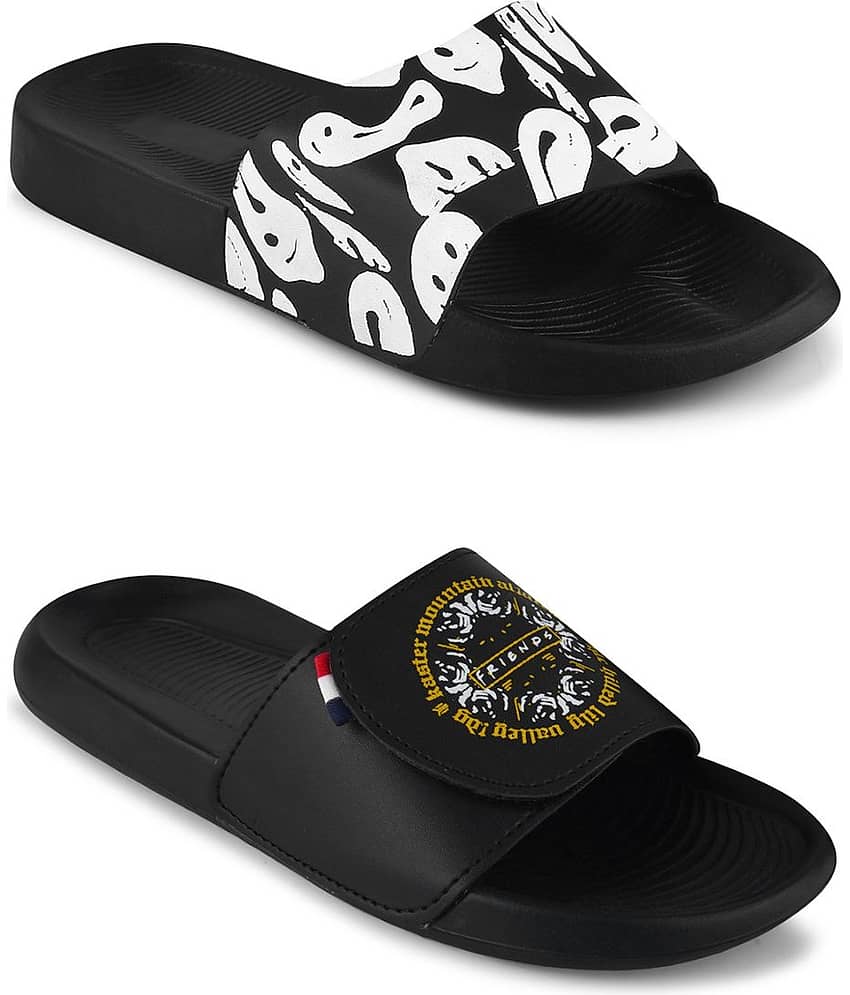 PERY PAO Black Men's Slide Flip Flop