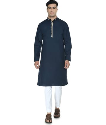 DESIGN TREND Blue Cotton Kurta Single