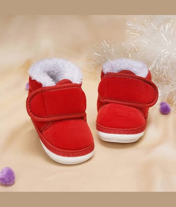 Neska Moda - Red Booties For Baby Boy & Baby Girl 6-9 Months ( Pack of 1 )