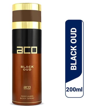 Aco Black Oud Deodorant Body Spray For Men, 200ml - 200ml