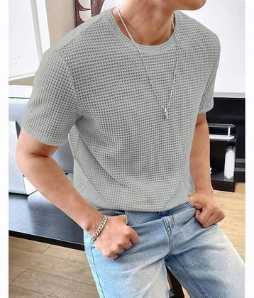 Eyebogler Polyester Relaxed Fit Solid Half Sleeves Men's Round T-Shirt - Grey ( Pack of 1 )