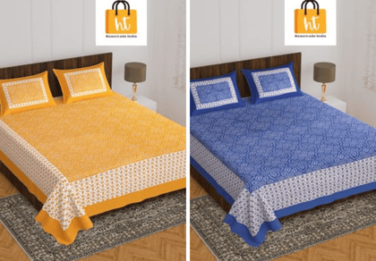 2201-Hometrade India- Standard Double Size (90*100 in )-Combo Double Bedsheet