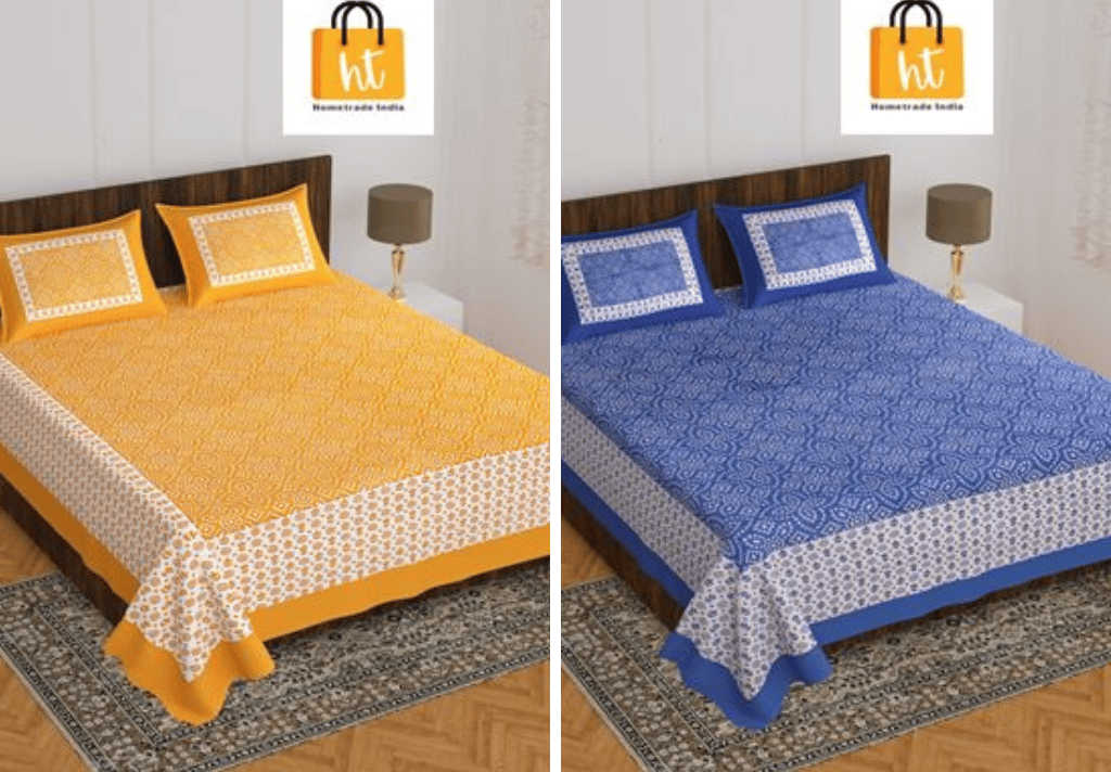 2201-Hometrade India- Standard Double Size (90*100 in )-Combo Double Bedsheet