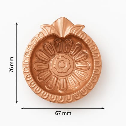 3 Inch Copper Decorative Diya (Pack of 2) � 76mm x 67mm Traditional Copper Oil Lamps for Puja, Diwali, Festivals, Home Temple � Handcrafted Pooja Deepam for Decoration
