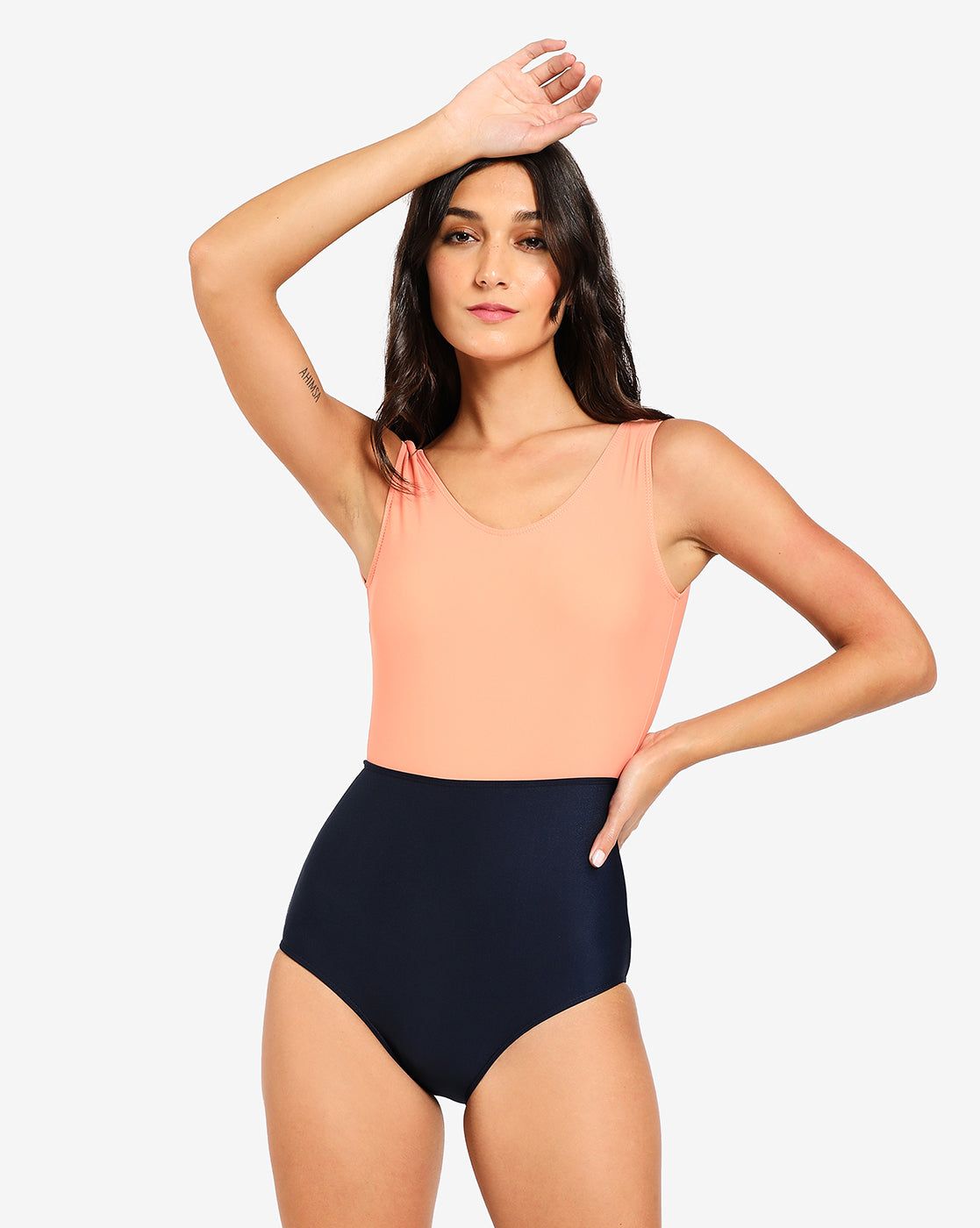 Double Colour One Piece Swimsuit-S
