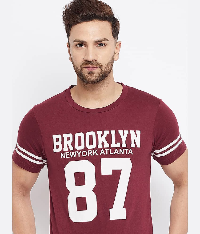 The Million Club Pack of 1 Polyester Regular Fit Men's T-Shirt ( Maroon )