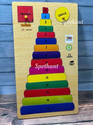 Numbers tower with shapes