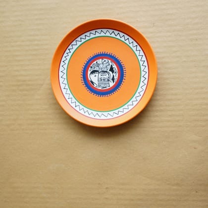 Handpainted Terracotta Wallplate | Orange