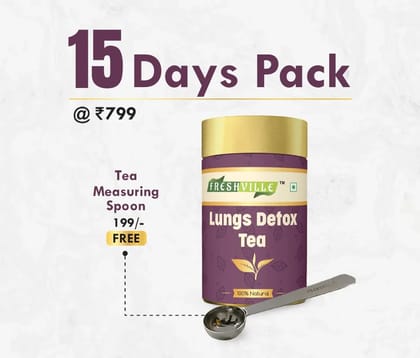 Freshville Lungs Detox Tea | Pure & Natural | Helps In Detoxify the Lungs | Moringa, Rose Petals, Peppermint, Lemongrass, Hibiscus, Cinnamon, Mulethi, Tulsi, Fenugreek, Ginger, Green Tea (50