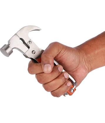 14in1 Multi Functional Multitool Stainless Steel and Wooden Claw Hammer Pack of 1