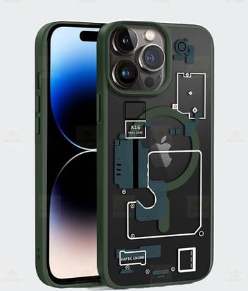 BIG WINGS Green Printed Back Cover Polycarbonate Compatible For Apple iPhone 14 Pro Max ( Pack of 1 )