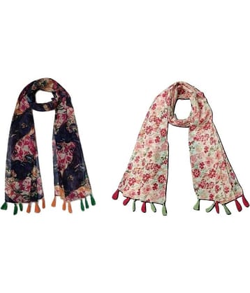 stolevilla Multi Printed Poly Cotton Yarn Stoles ( Pack of 2 )