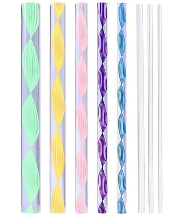 THR3E STROKES - Plastic Mandala Art Tool Colorful Acrylic Flat Head Twisted Stick ( Pack of 1 )