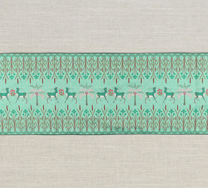 India Circus Mirroring Deer Garden 94 X 14 Table And Bed Runner