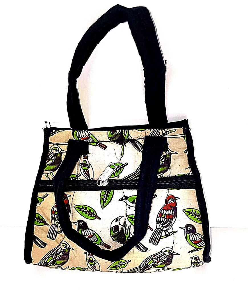 **Birds of Paradise kalankari Handbag**