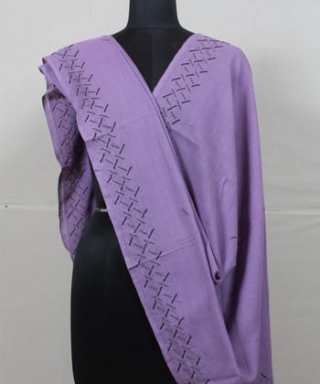 Lavender handloom cotton baragaon dupatta