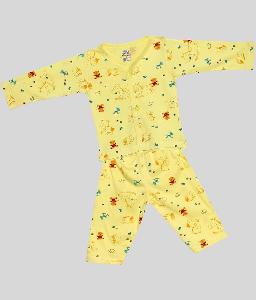 Aatumn Kids Wear Pack of 1 Baby Boys 100% Cotton Tops & Bottoms Sets ( Multi )