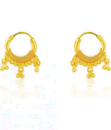 Drashti Collection Golden Bali Earrings ( Pack of 1 )