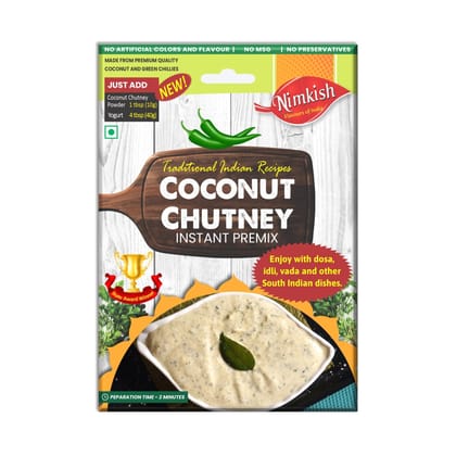 Nimkish Coconut Chutney Instant Spice Mix | 60g | Onion Ginger Garlic Already in Mix | Himalayan Recipe Nimkish Coconut Chutney Instant Spice Mix | 60g | Onion Ginger Garlic Already in Mix | Himalayan Recipe