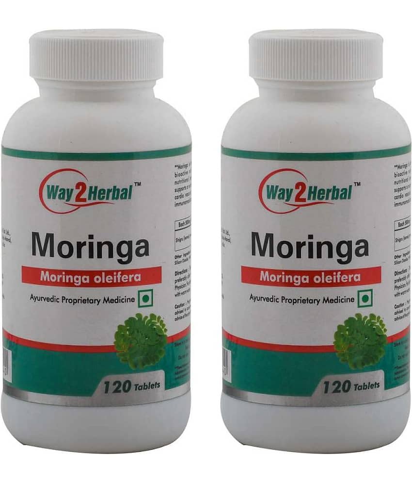 Way2Herbal Moringa Tablets 120 no.s Pack of 2