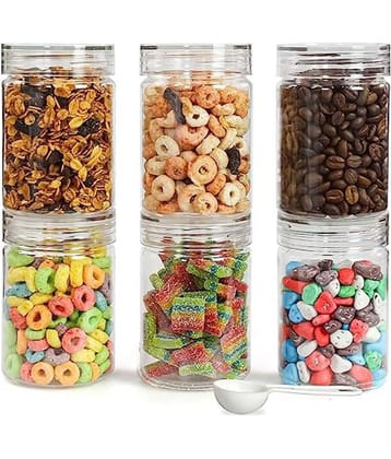 PearlPet PET Black Multi-Purpose Container ( Set of 6 )