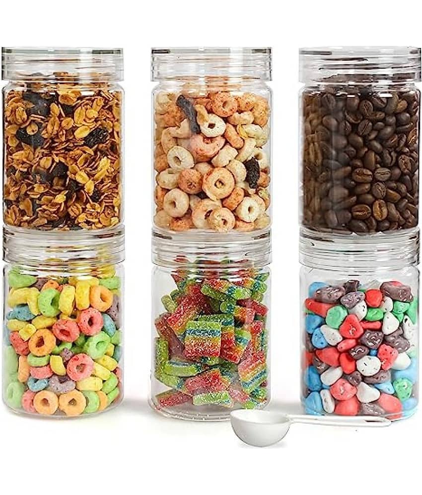 PearlPet PET Black Multi-Purpose Container ( Set of 6 )