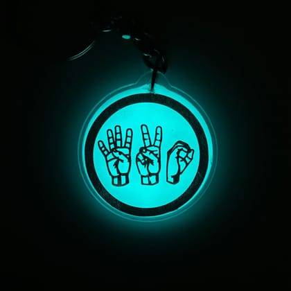 Glow in the Dark Keychain - 420-NEON BLUE