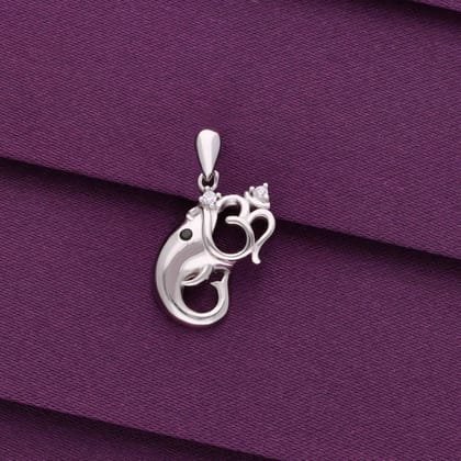 Sterling Silver Om Ganesha Pendant-Default Title / Silver