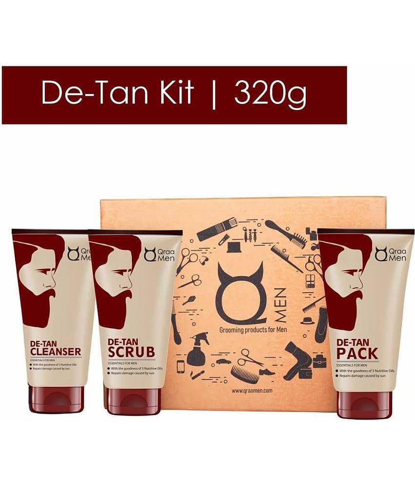 Qraa De-Tan Kit For Instant Tan Removal For Men, (Pack Of 3)