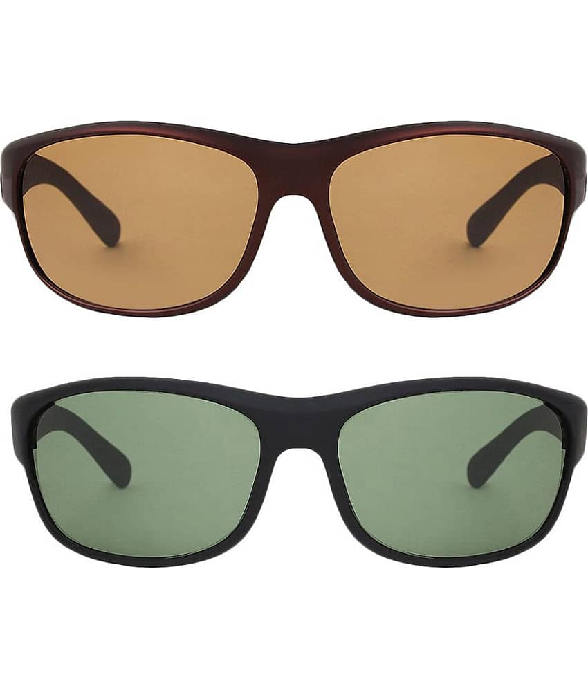 Kanny Devis - Black Wrap Around Sunglasses ( Pack of 2 )