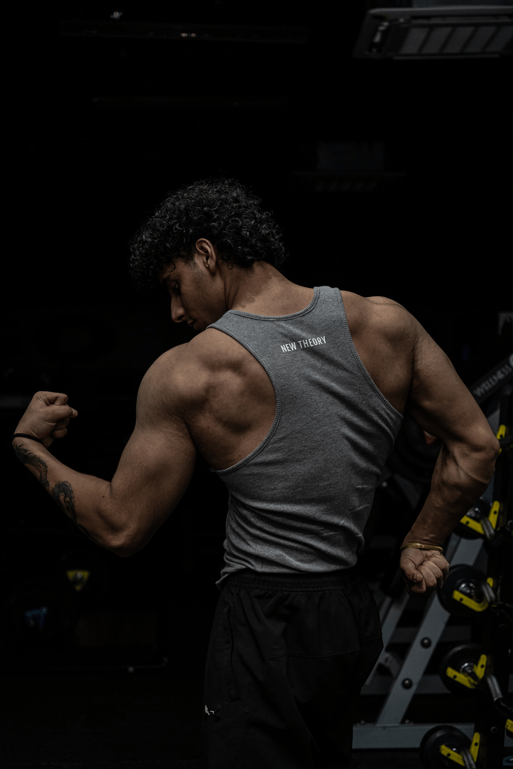 Muscle-Up Ribbed Tank - Grey-S