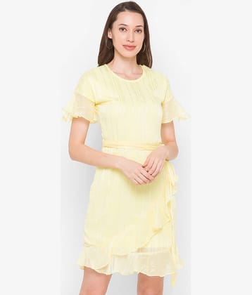 Globus - Yellow Cotton Blend Women's A- line Dress ( Pack of 1 )
