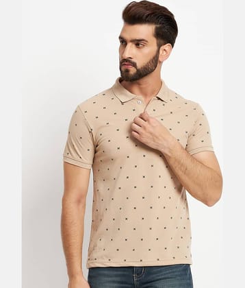 RELANE Pack of 1 Cotton Blend Regular Fit Printed Half Sleeves Men's Polo T Shirt ( Lavender )