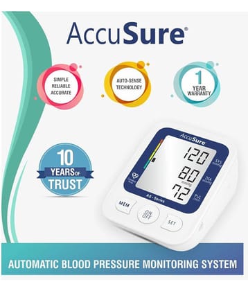 AccuSure AS Series Automatic and Advance Feature Blood Pressure Monitoring System, White