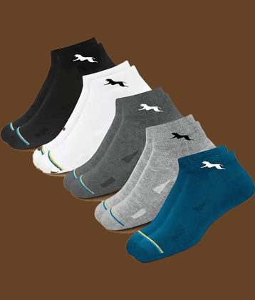 VAMEAR EXCLUSIVE Pack of 5 Men's Cotton Ankle Length Socks ( Multicolor )
