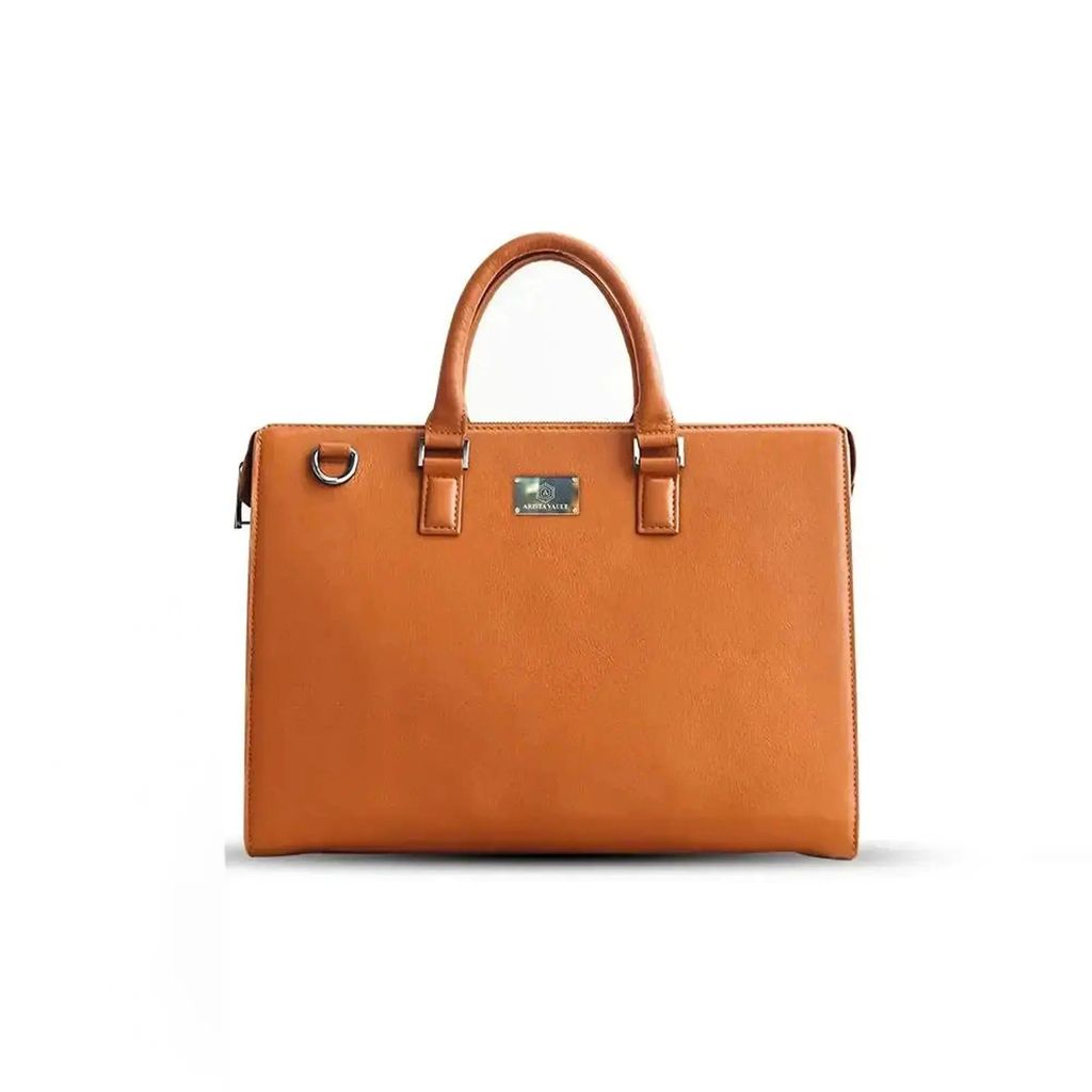 Techbag Fingerlock Laptop Leather Bags (Brown)