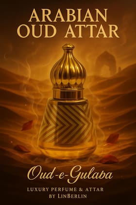 Arabian Oud Attar (12ml) | Long Lasting Arabic Oudh Attar for Men & Women | Alcohol-Free Luxury Fabric Use Attar by LinBerlin