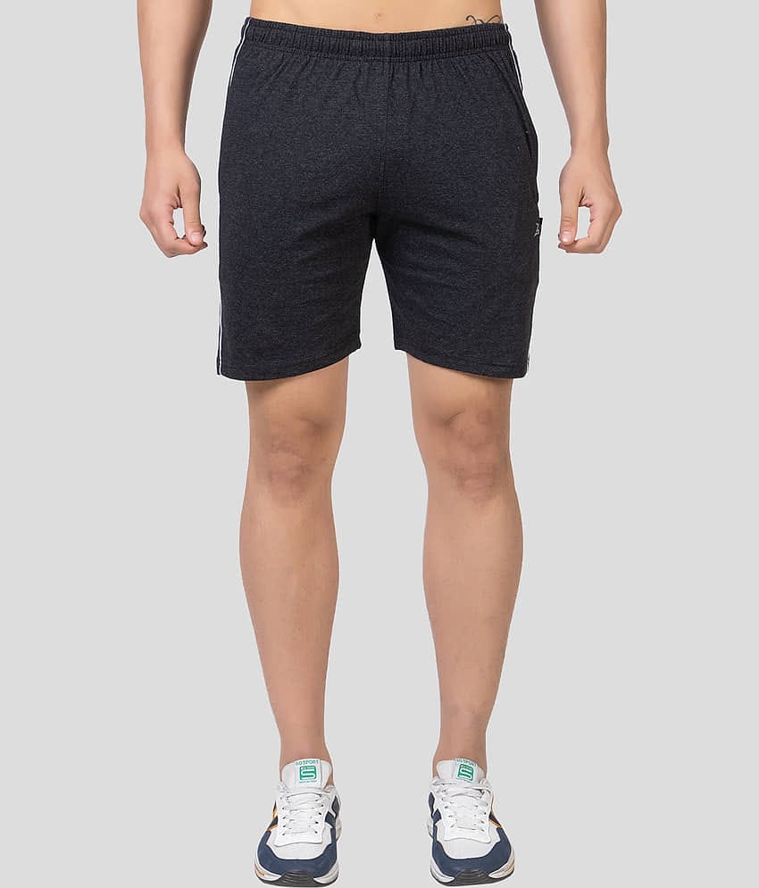Zeffit - Black Cotton Blend Men's Shorts ( Pack of 1 )