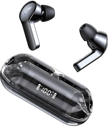 VEhop Transparent PRO Bluetooth True Wireless (TWS) In Ear 30 Hours Playback Fast charging,Powerfull bass IPX4(Splash & Sweat Proof) Black