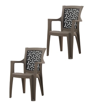 Supreme Hexa Plastic Arm Chair | Double Colour Heavy Duty Comfort Plastic Chair for Office, Home,Indoor and Outdoor Use